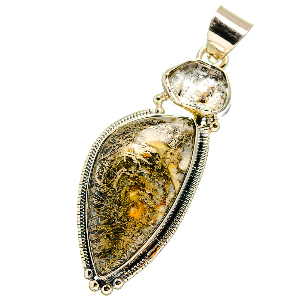 Pyrite Agate, Herkimer Diamond Pendants handcrafted by Anasilvercos - PD13805