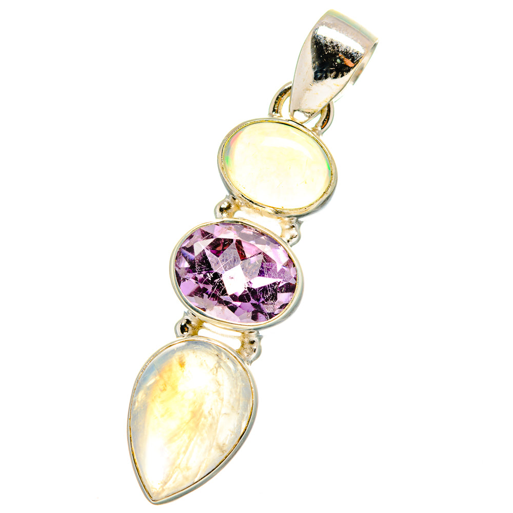 Rainbow Moonstone Pendants handcrafted by Anasilvercos - PD13831