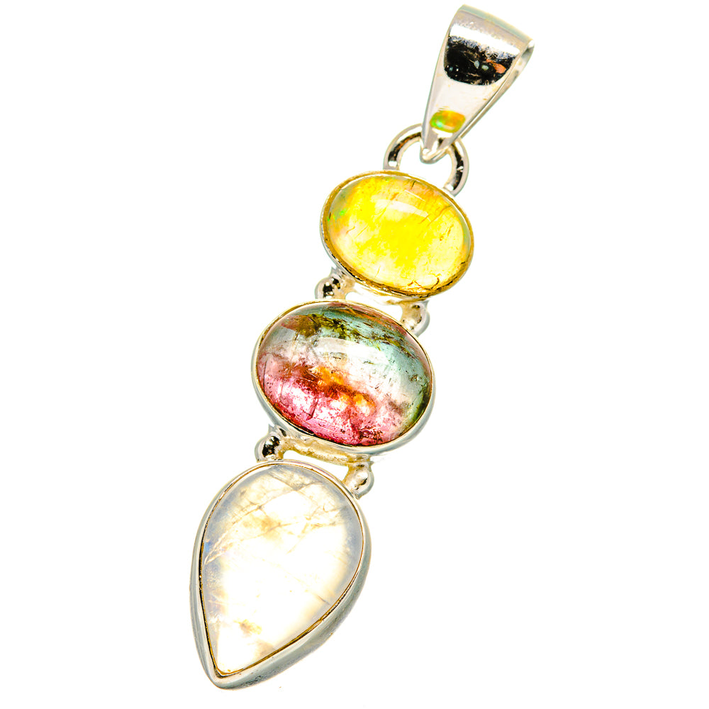 Rainbow Moonstone Pendants handcrafted by Anasilvercos - PD13843