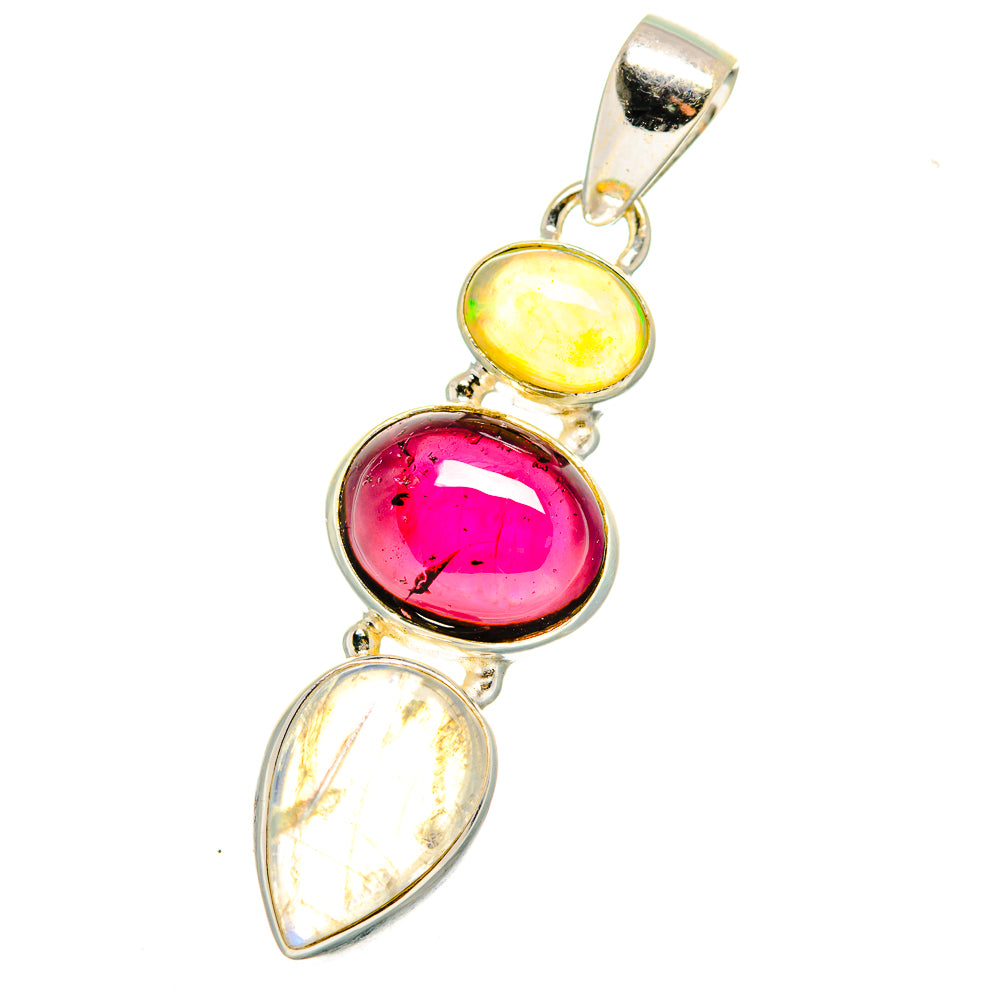Rainbow Moonstone Pendants handcrafted by Anasilvercos - PD13865
