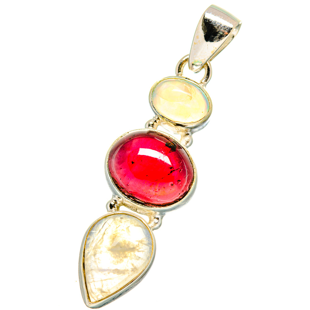 Rainbow Moonstone Pendants handcrafted by Anasilvercos - PD13891