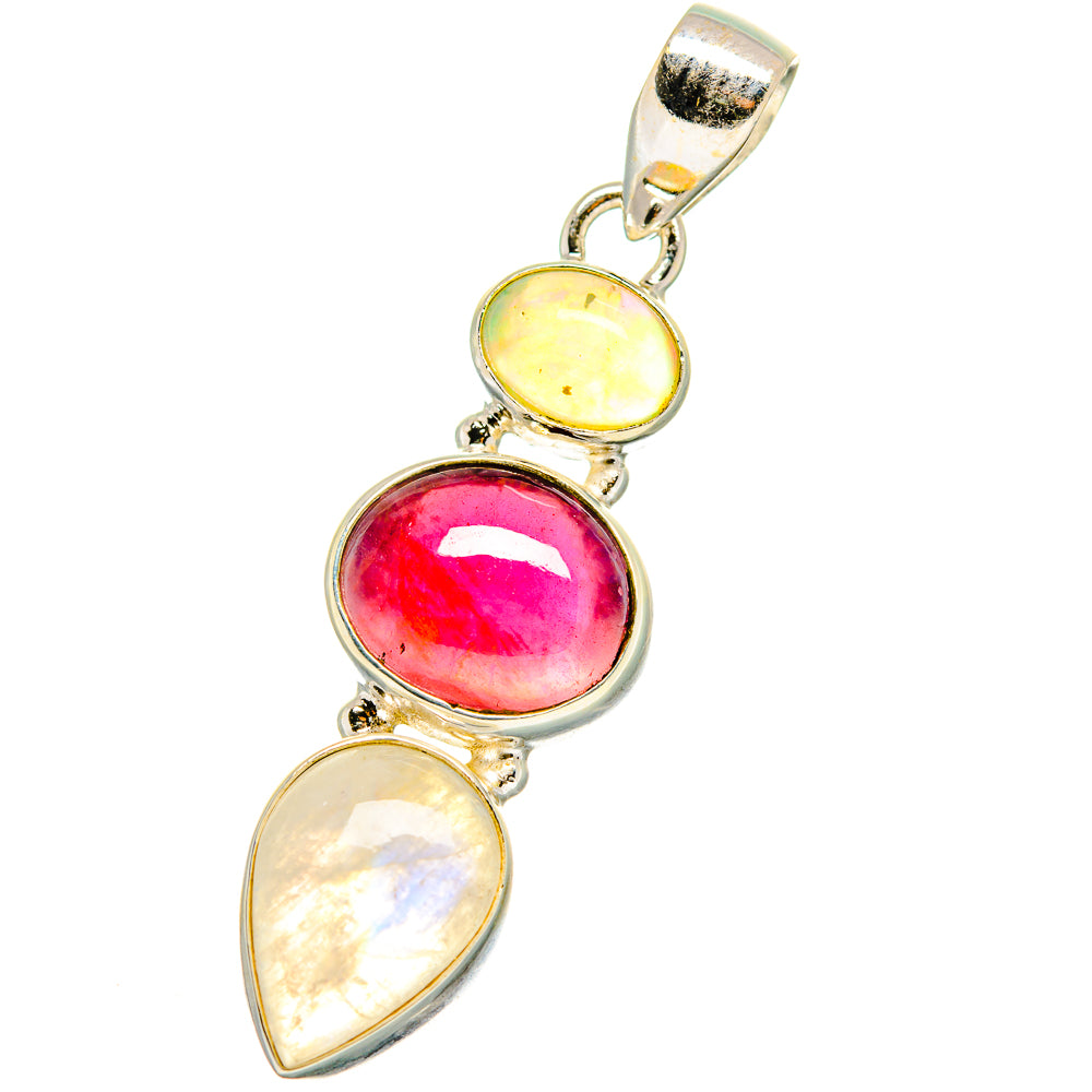 Rainbow Moonstone Pendants handcrafted by Anasilvercos - PD13917