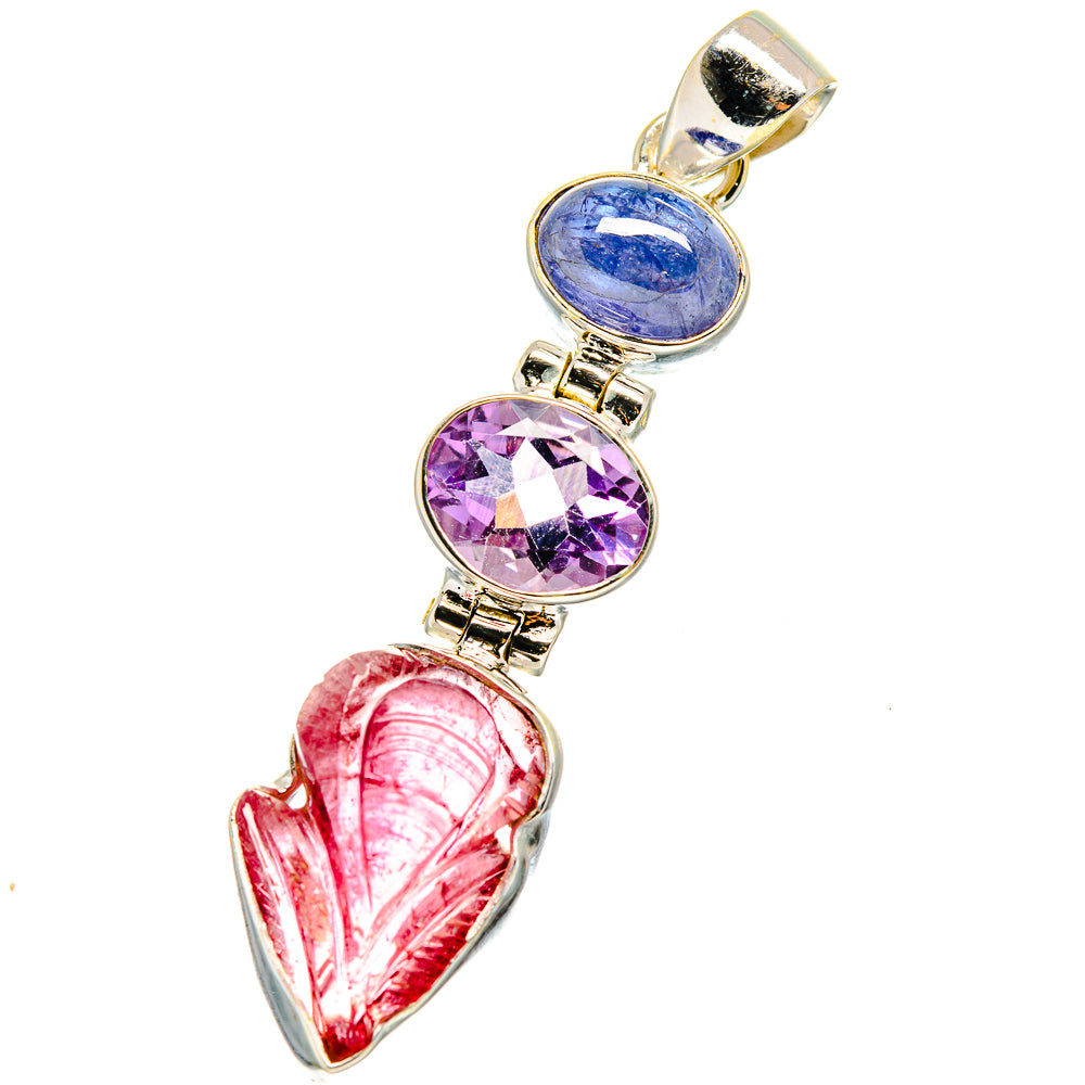 Pink Tourmaline Pendants handcrafted by Anasilvercos - PD13930