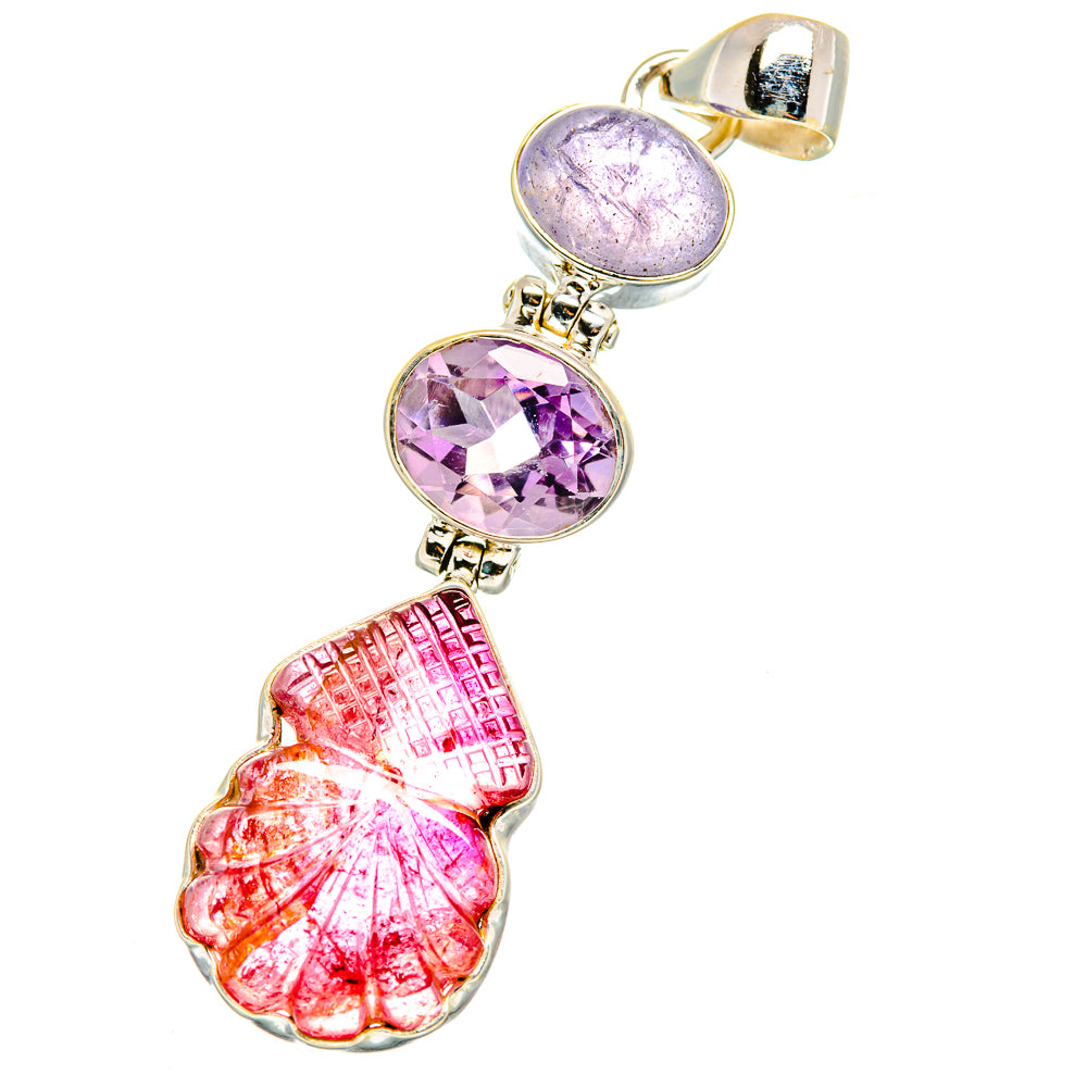Pink Tourmaline Pendants handcrafted by Anasilvercos - PD13936