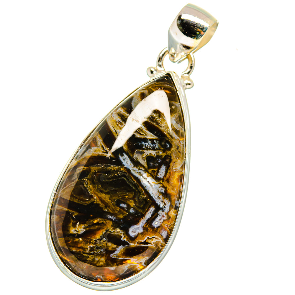 Turkish Tube Agate Pendants handcrafted by Anasilvercos - PD13946