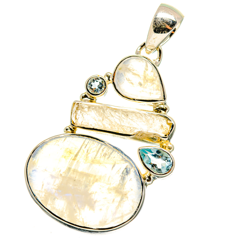 Rainbow Moonstone Pendants handcrafted by Anasilvercos - PD13959
