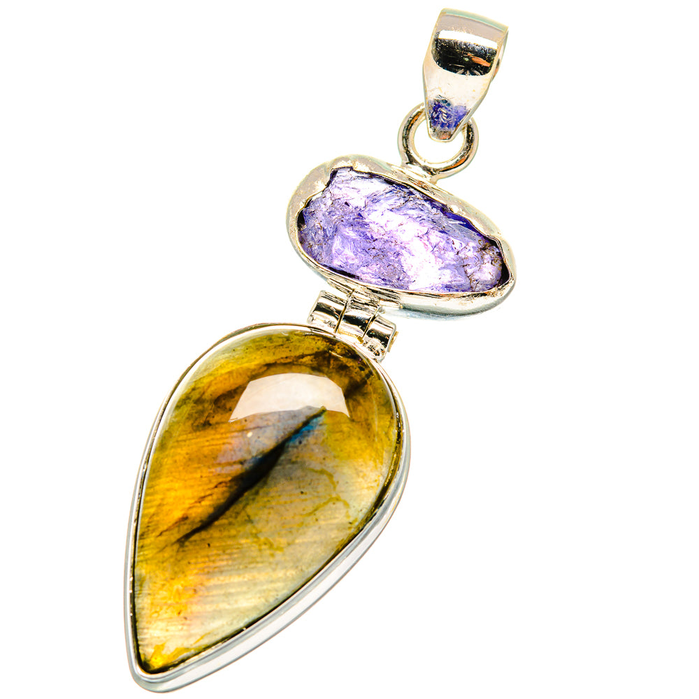 Labradorite, Tanzanite Pendants handcrafted by Anasilvercos - PD13971