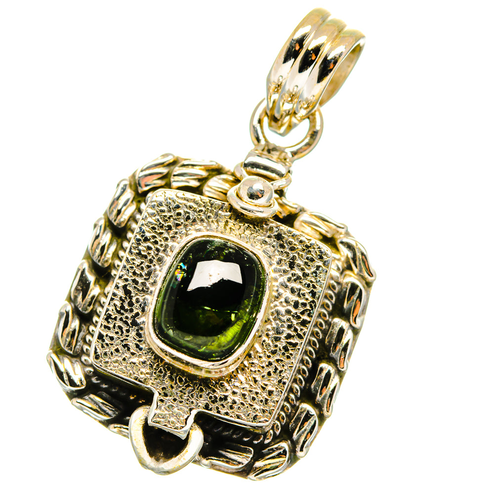 Green Tourmaline Pendants handcrafted by Anasilvercos - PD13979