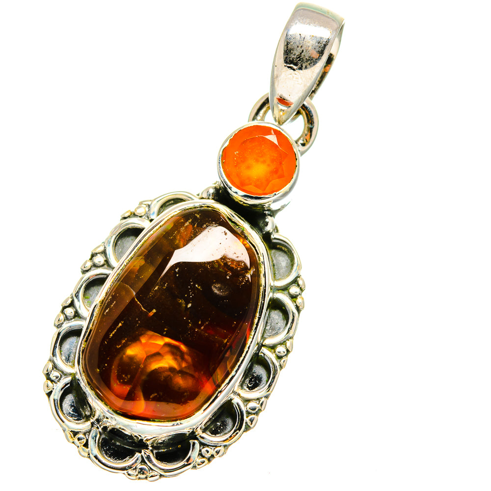 Mexican Fire Agate, Carnelian Pendants handcrafted by Anasilvercos - PD13986