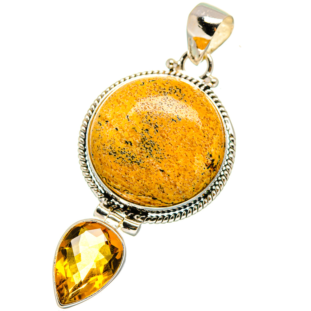 Picture Jasper, Citrine Pendants handcrafted by Anasilvercos - PD13994