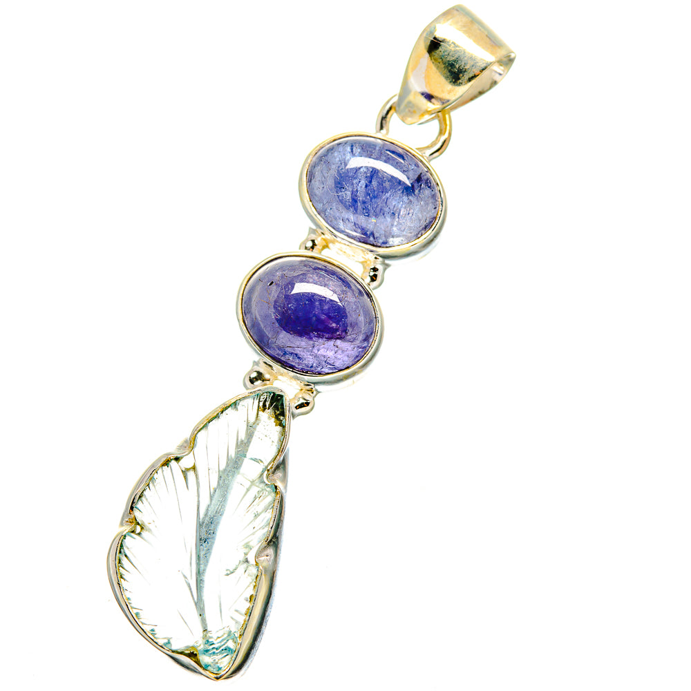 Aquamarine, Tanzanite Pendants handcrafted by Anasilvercos - PD13999
