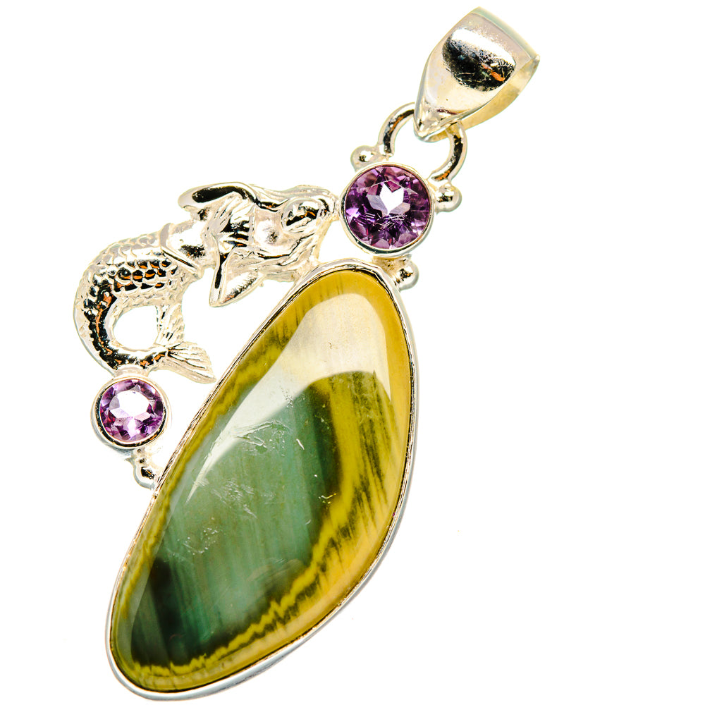 Willow Creek Jasper, Amethyst Pendants handcrafted by Anasilvercos - PD14002
