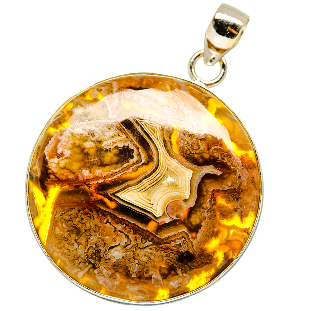Plume Agate Pendants handcrafted by Anasilvercos - PD14015