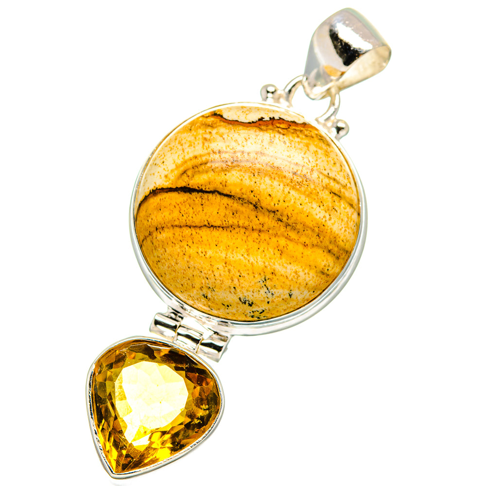 Picture Jasper, Mandarin Citrine Pendants handcrafted by Anasilvercos - PD14022