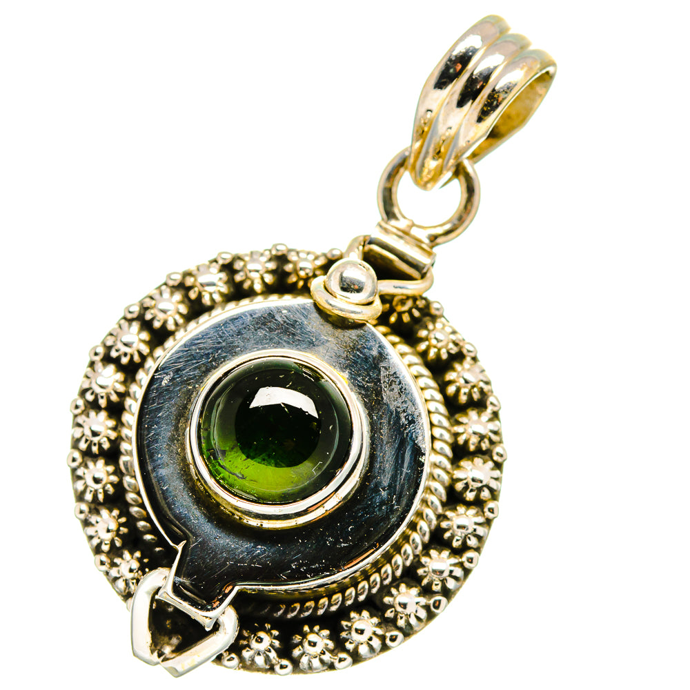 Green Tourmaline Pendants handcrafted by Anasilvercos - PD14032