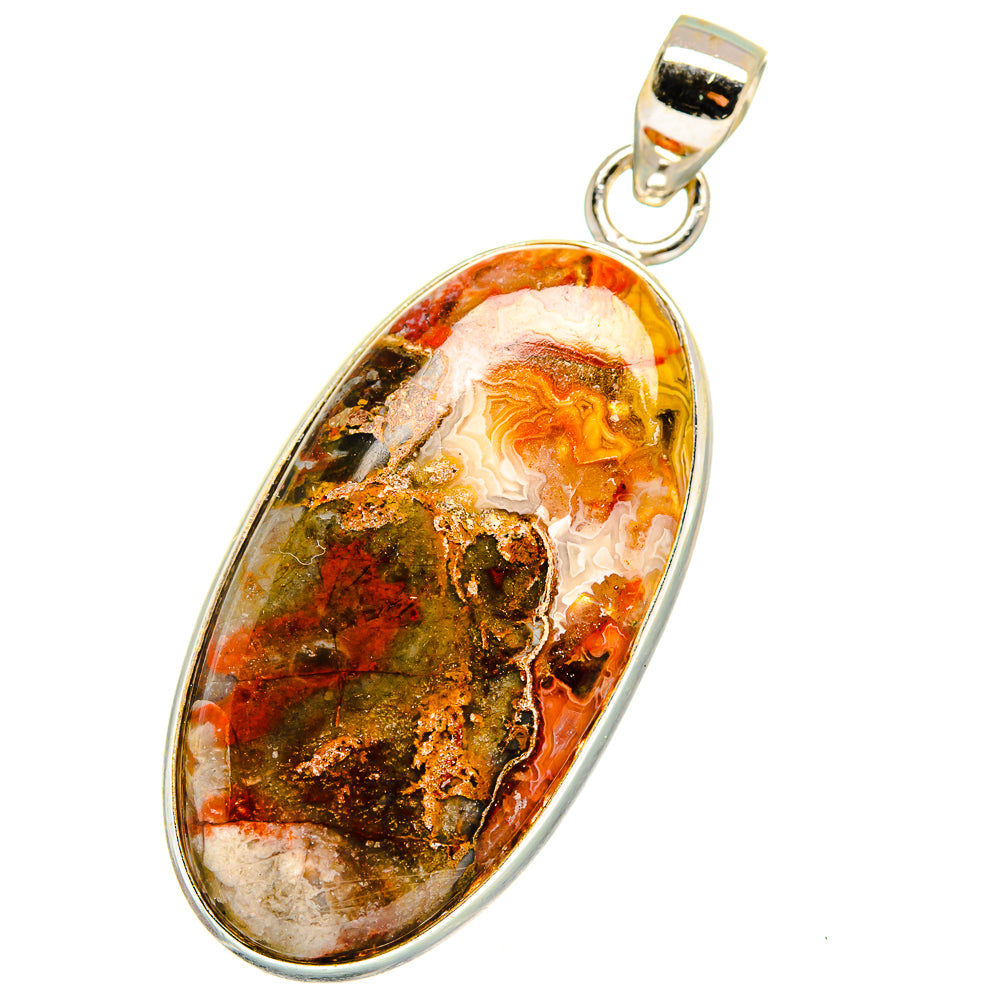 Crazy Lace Agate Pendants handcrafted by Anasilvercos - PD14046
