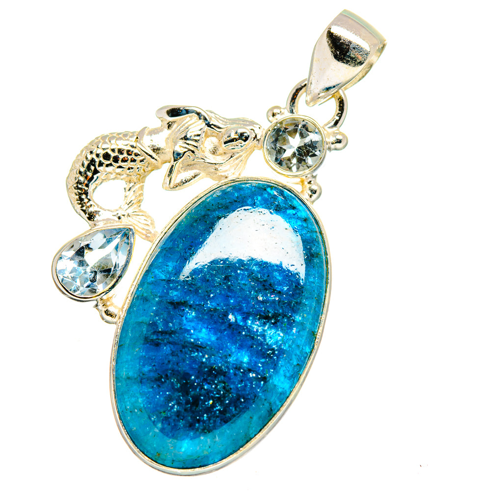 Apatite, Blue Topaz Pendants handcrafted by Anasilvercos - PD14050