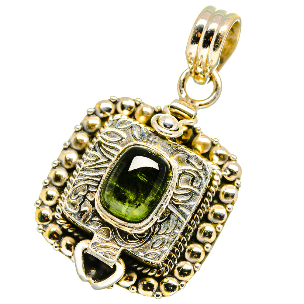 Green Tourmaline Pendants handcrafted by Anasilvercos - PD14068
