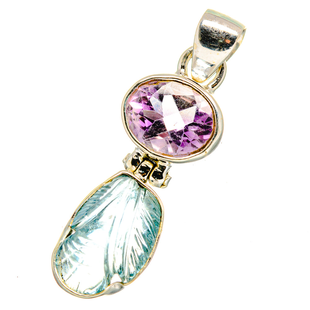 Aquamarine, Amethyst Pendants handcrafted by Anasilvercos - PD14069