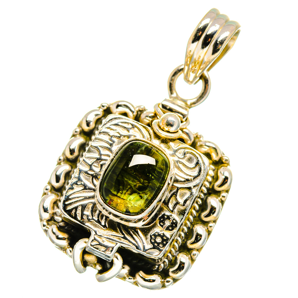 Green Tourmaline Pendants handcrafted by Anasilvercos - PD14074