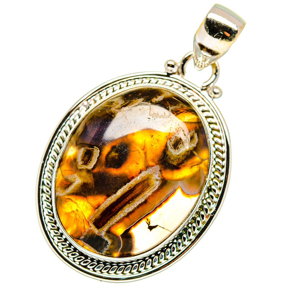 Turkish Tube Agate Pendants handcrafted by Anasilvercos - PD14082