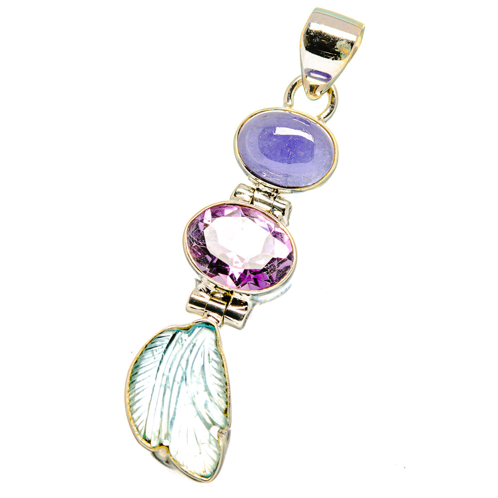 Aquamarine, Amethyst, Tanzanite Pendants handcrafted by Anasilvercos - PD14090