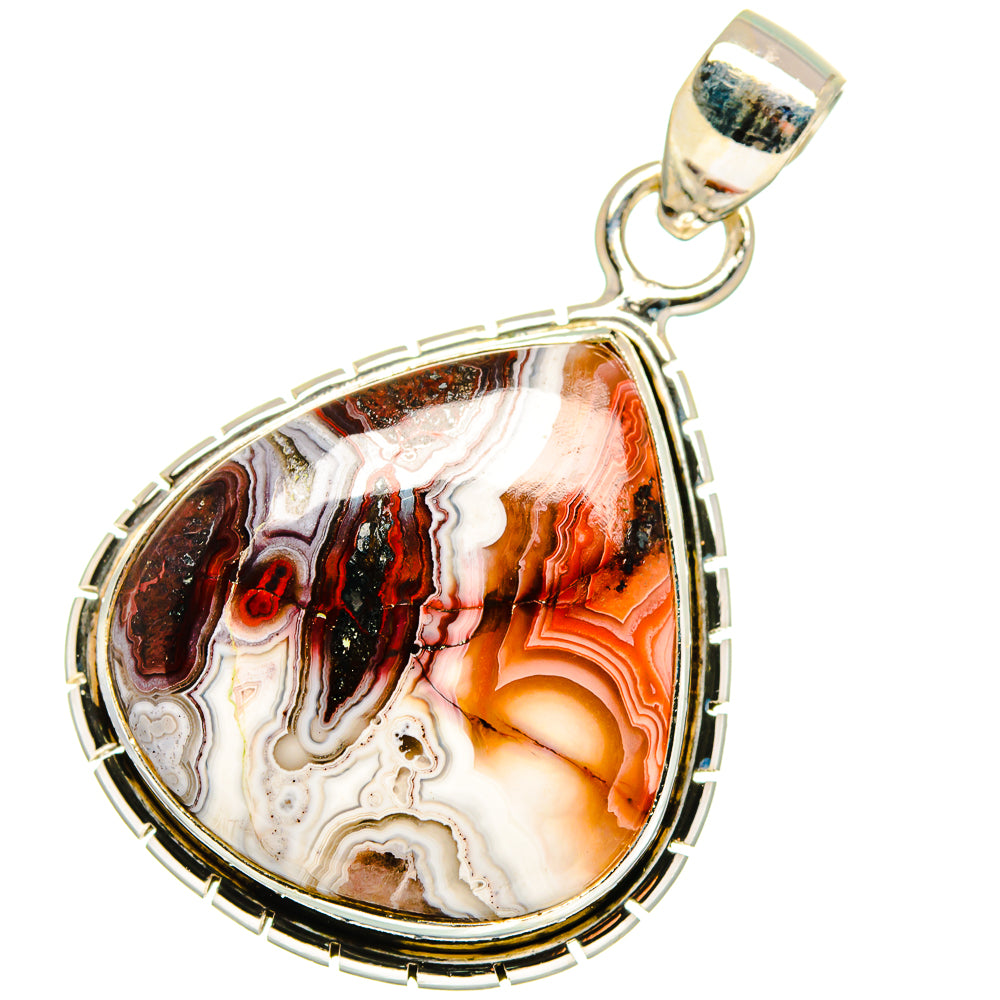 Crazy Lace Agate Pendants handcrafted by Anasilvercos - PD14103