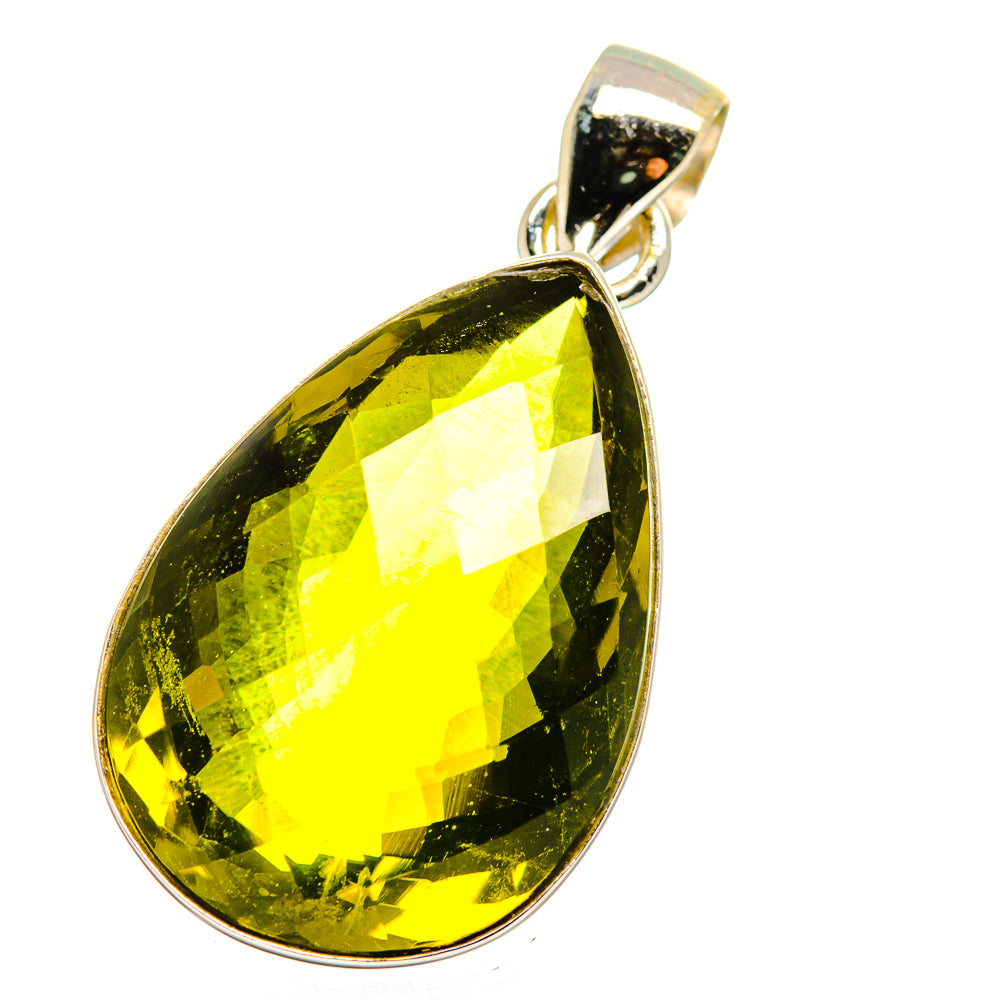 Olive Quartz Pendants handcrafted by Anasilvercos - PD14106