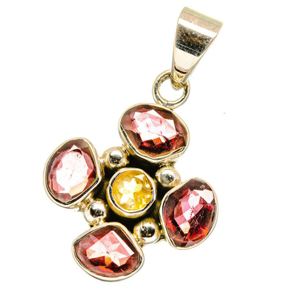 Garnet, Citrine Pendants handcrafted by Anasilvercos - PD14110