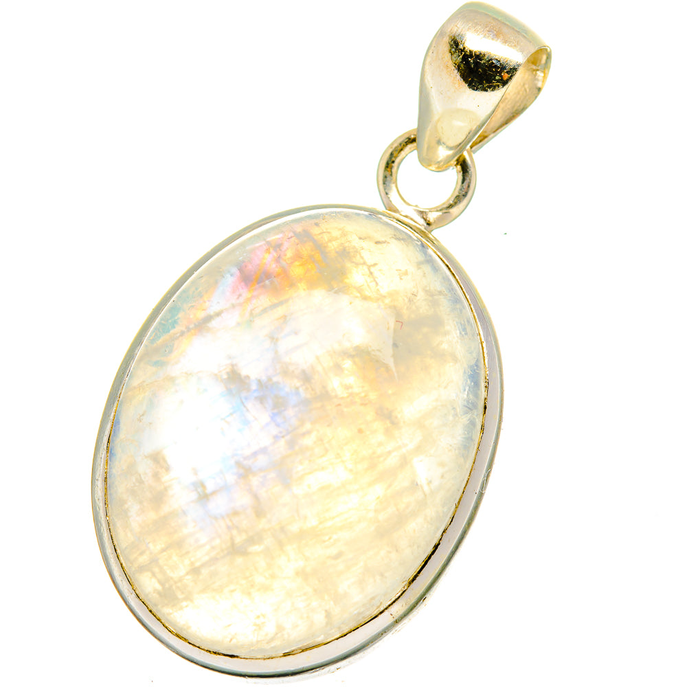 Rainbow Moonstone Pendants handcrafted by Anasilvercos - PD14112