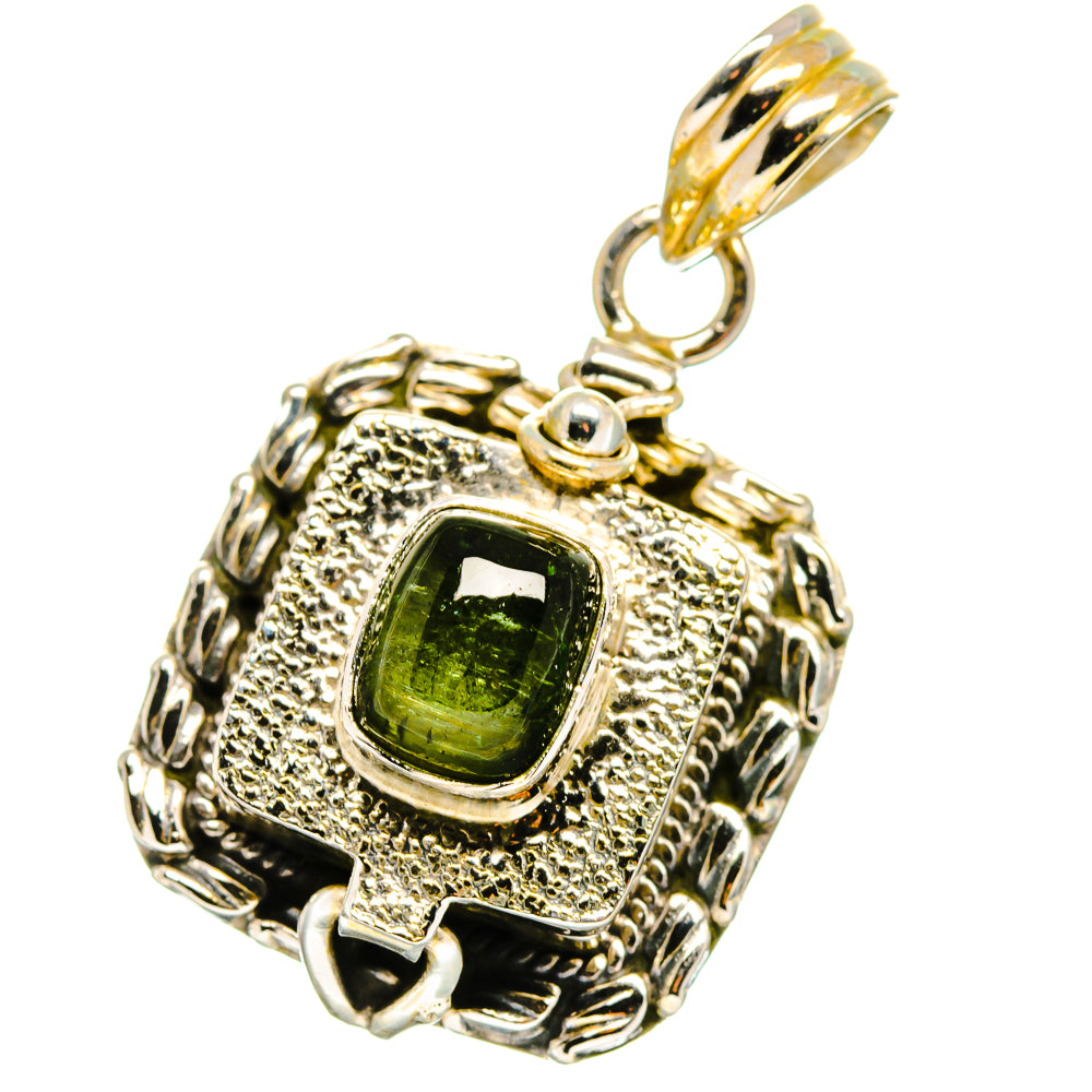 Green Tourmaline Pendants handcrafted by Anasilvercos - PD14121