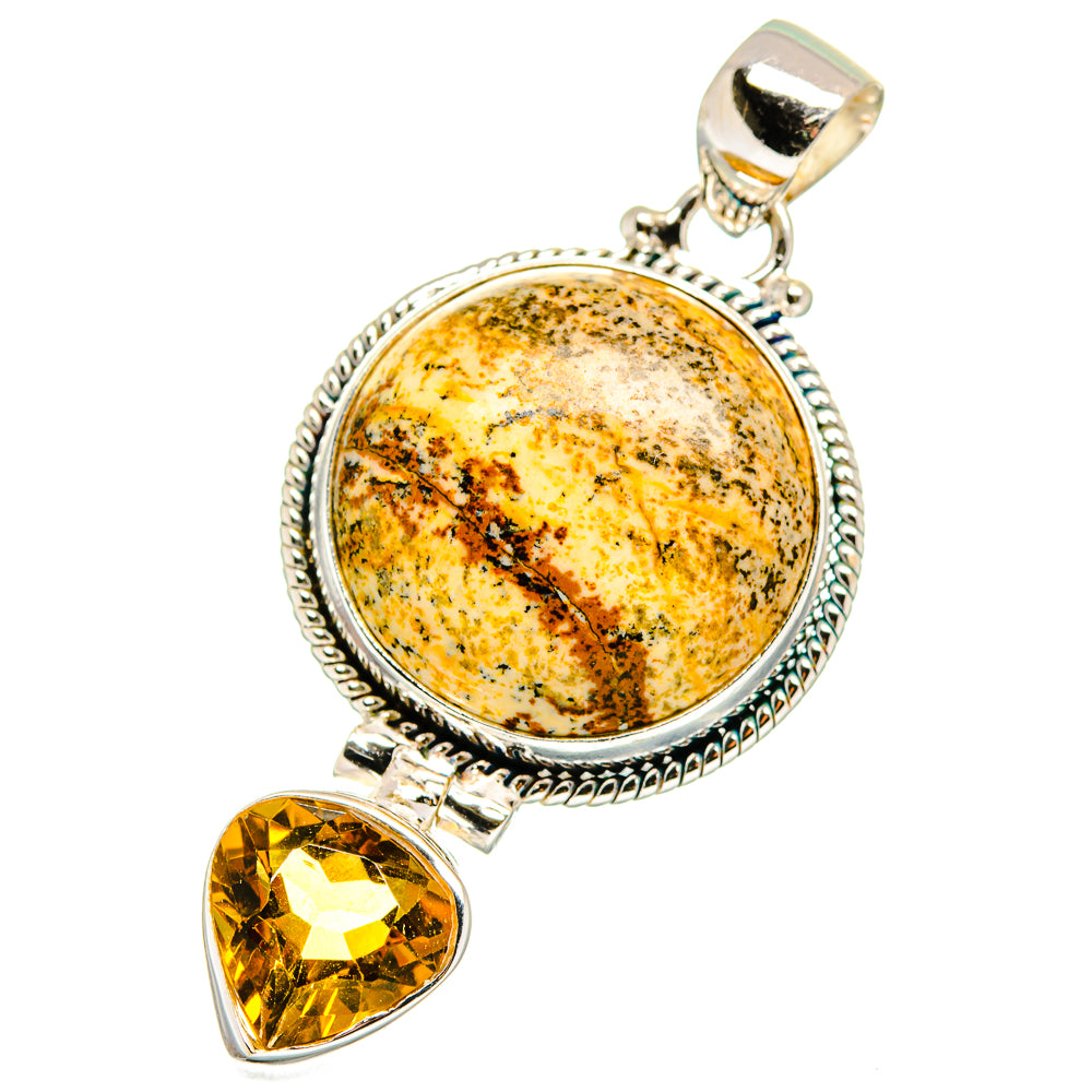 Picture Jasper, Mandarin Citrine Pendants handcrafted by Anasilvercos - PD14126