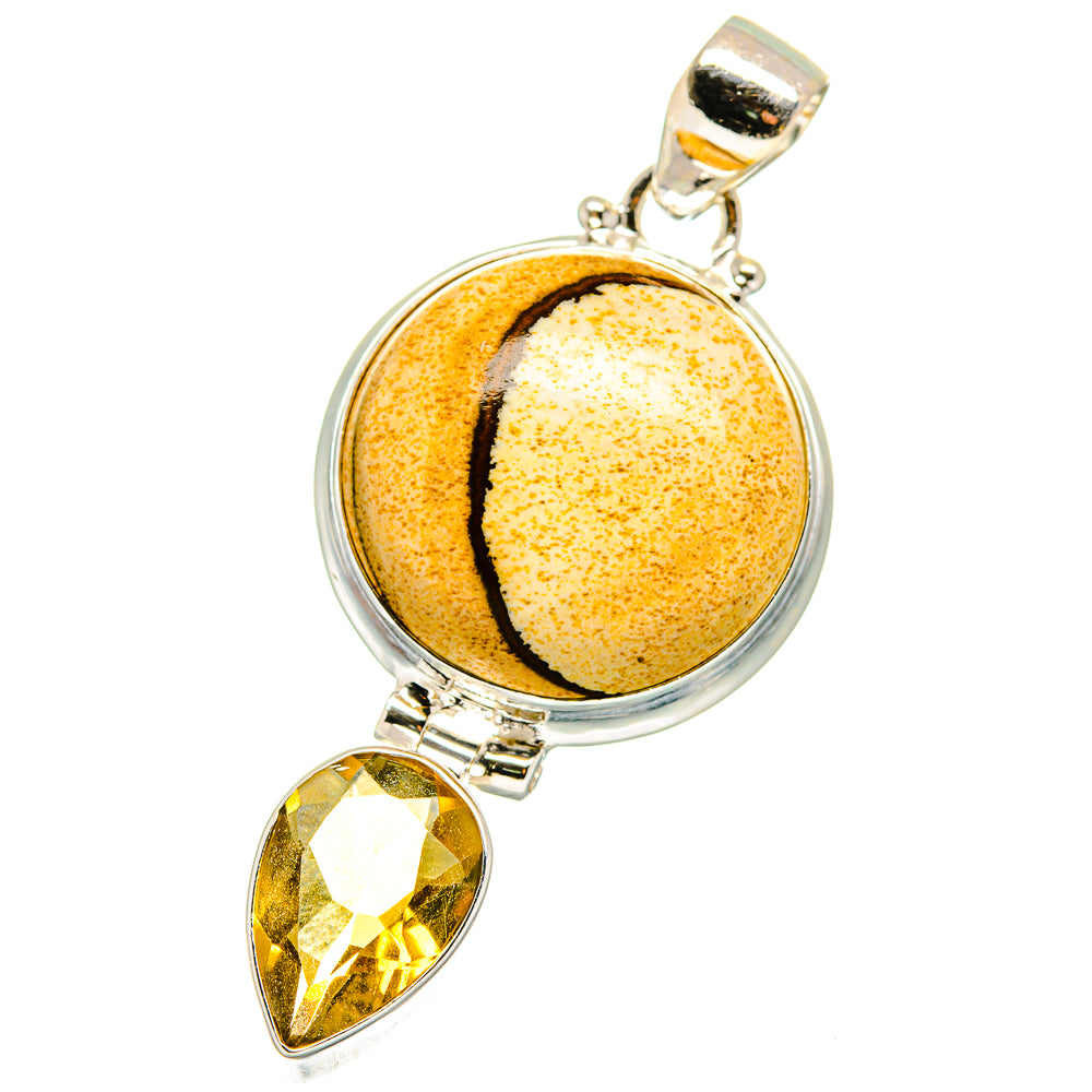 Picture Jasper, Citrine Pendants handcrafted by Anasilvercos - PD14129