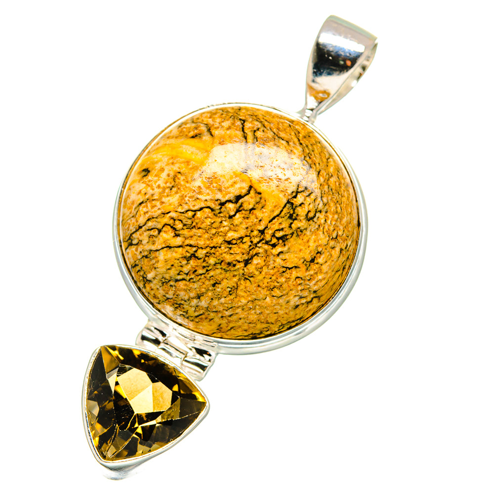 Picture Jasper, Smoky Quartz Pendants handcrafted by Anasilvercos - PD14133 - Photo 2
