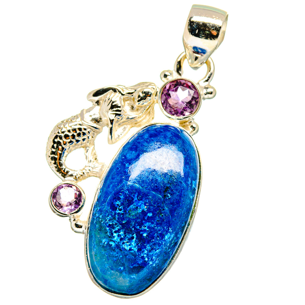Shattuckite, Amethyst Pendants handcrafted by Anasilvercos - PD14140