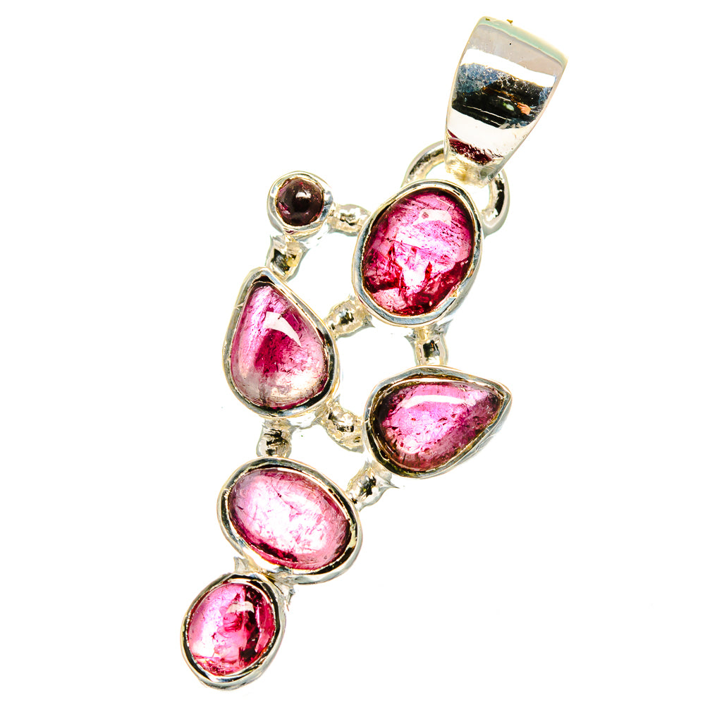 Pink Tourmaline, Garnet Pendants handcrafted by Anasilvercos - PD14183