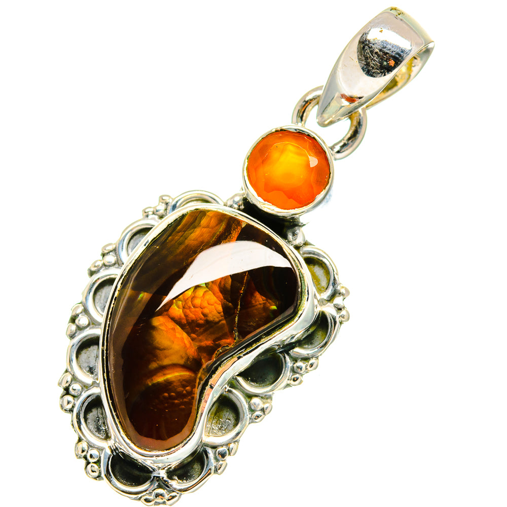Mexican Fire Agate, Carnelian Pendants handcrafted by Anasilvercos - PD14186