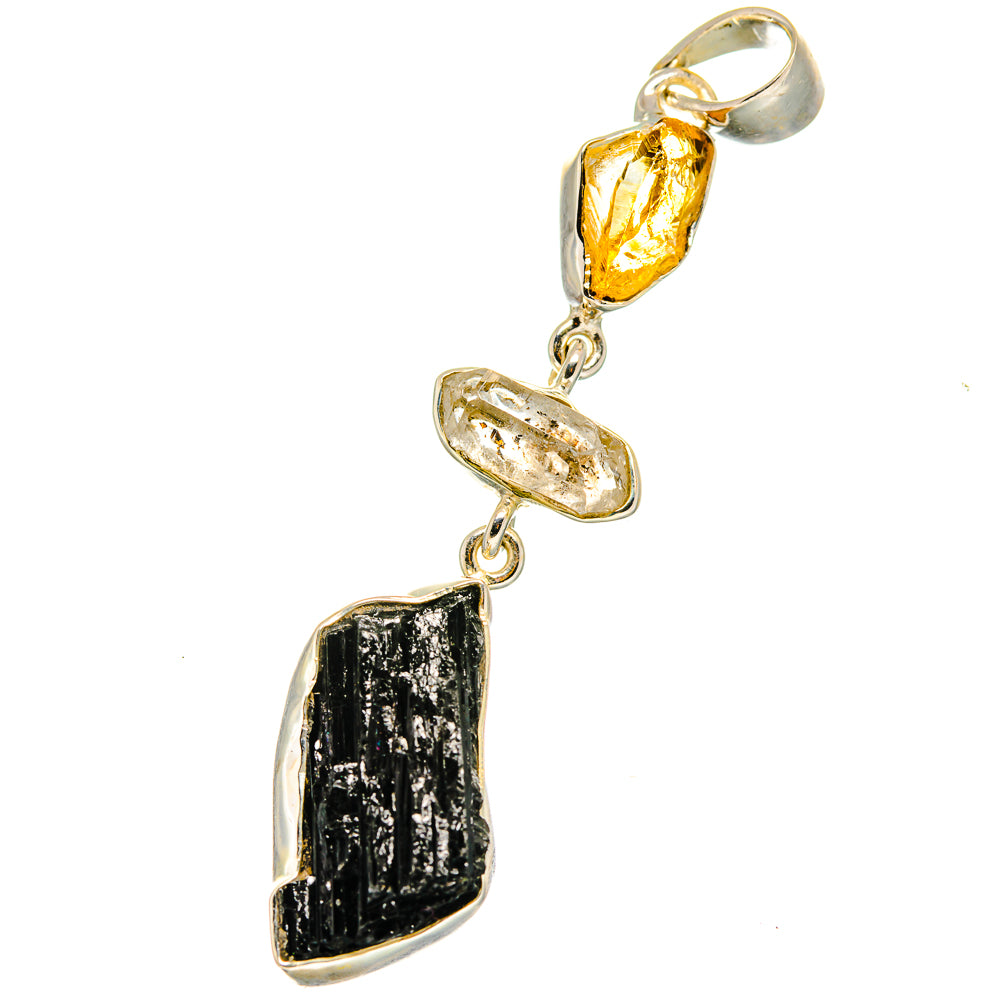 Tektite, Citrine, Herkimer Diamond Pendants handcrafted by Anasilvercos - PD14191