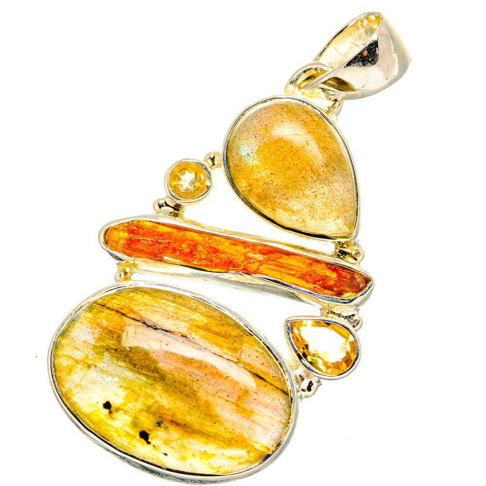 Labradorite, Citrine, Carnelian Pendants handcrafted by Anasilvercos - PD14197