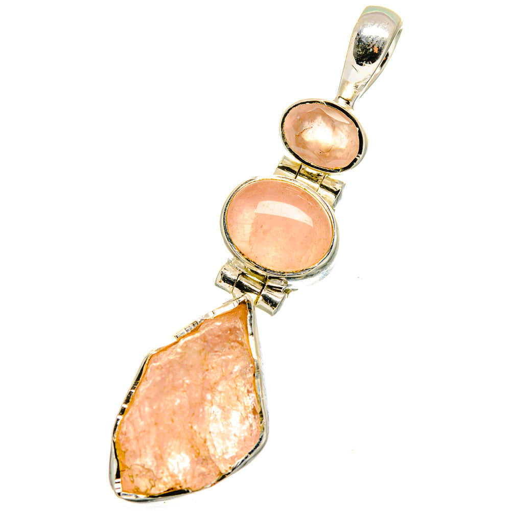 Rose Quartz Pendants handcrafted by Anasilvercos - PD14198