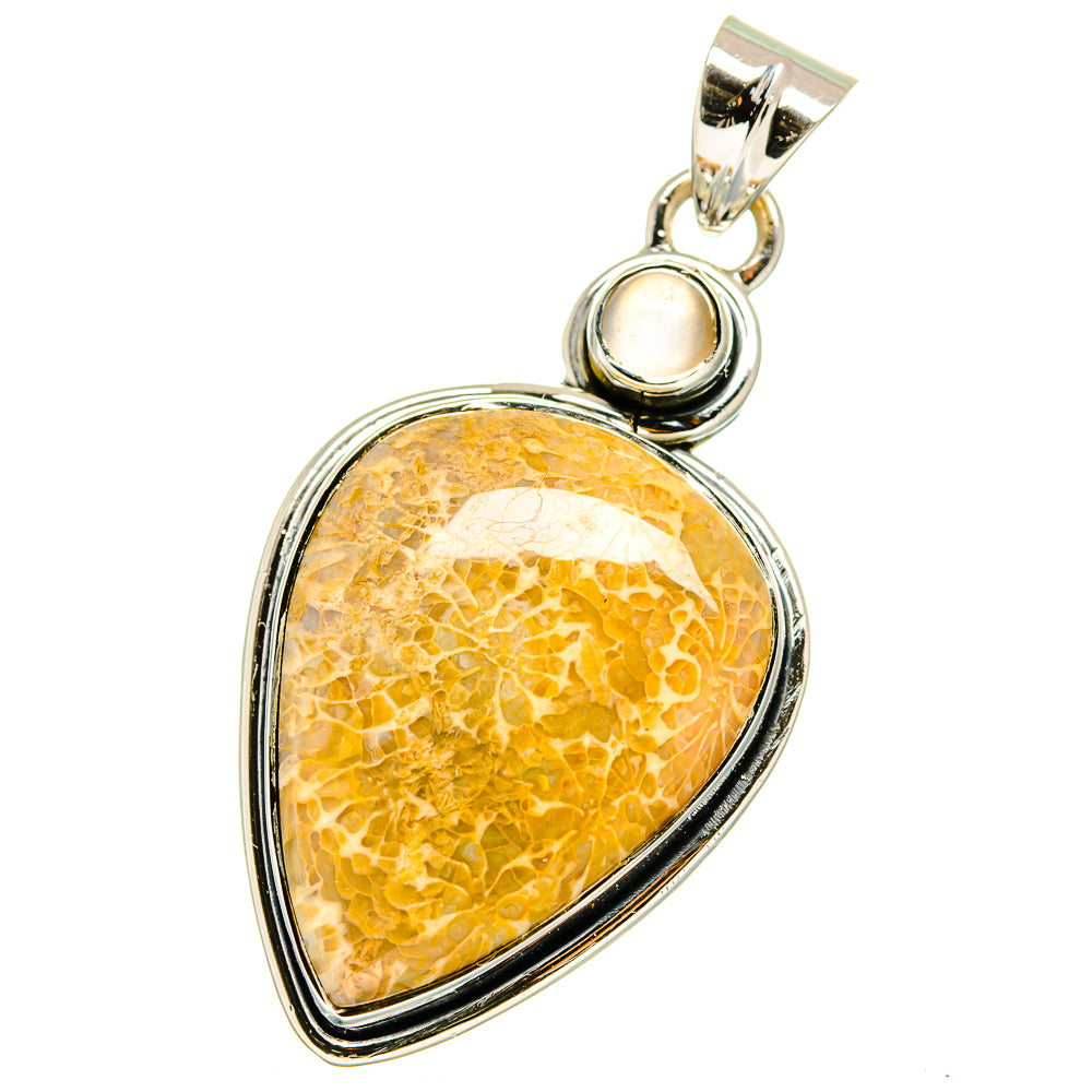 Fossil Coral, Citrine Pendants handcrafted by Anasilvercos - PD14202