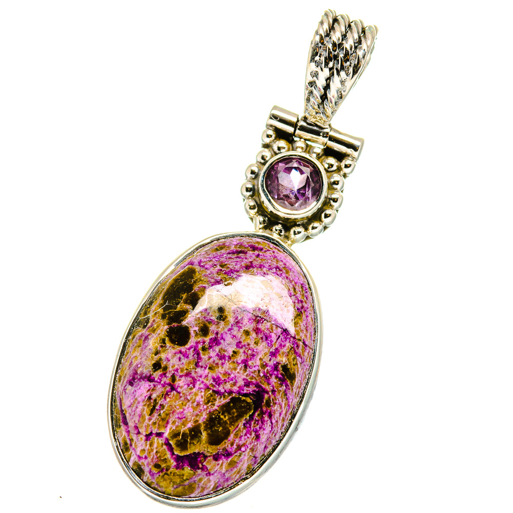 Stichtite, Amethyst Pendants handcrafted by Anasilvercos - PD14210