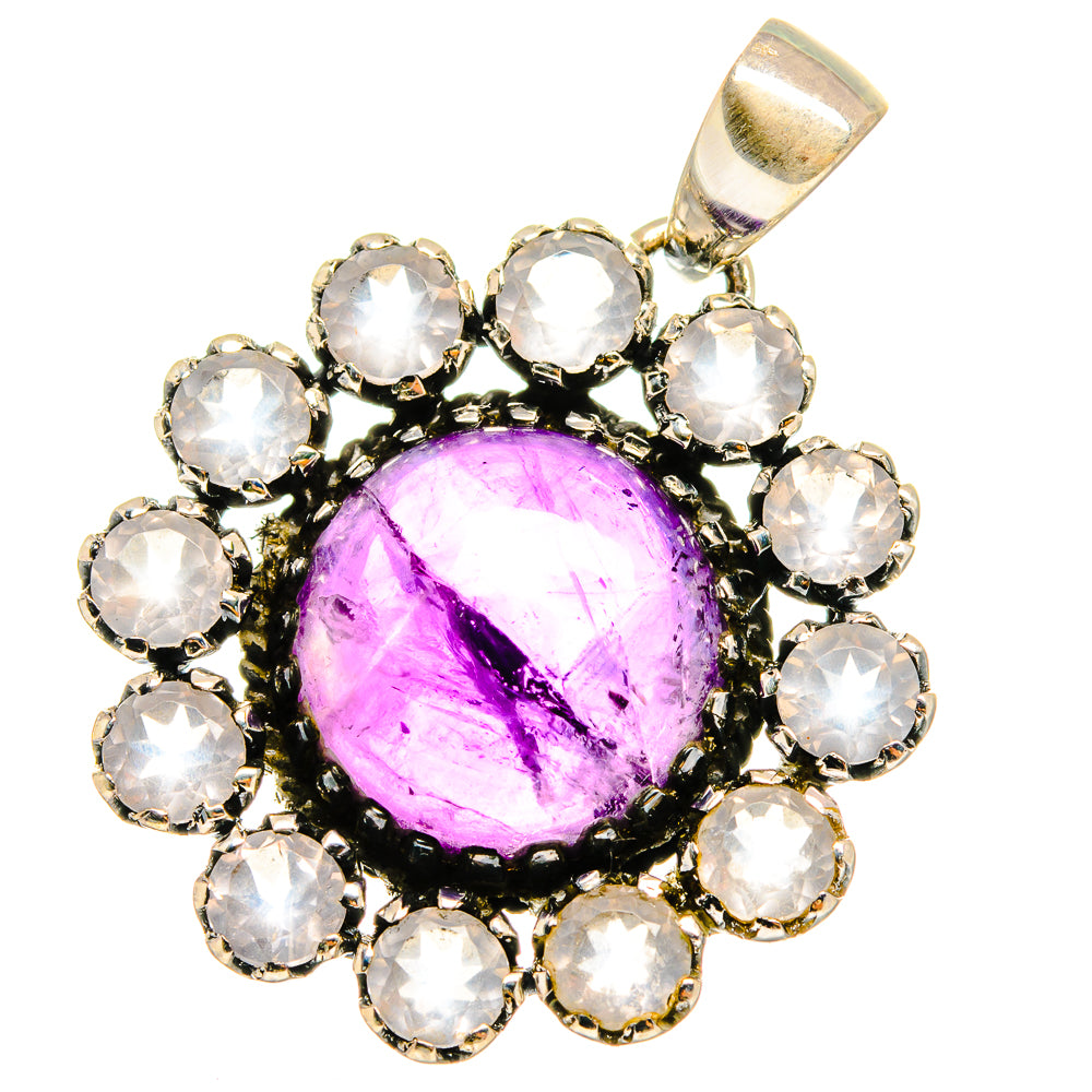 Amethyst, Rainbow Moonstone Pendants handcrafted by Anasilvercos - PD14221