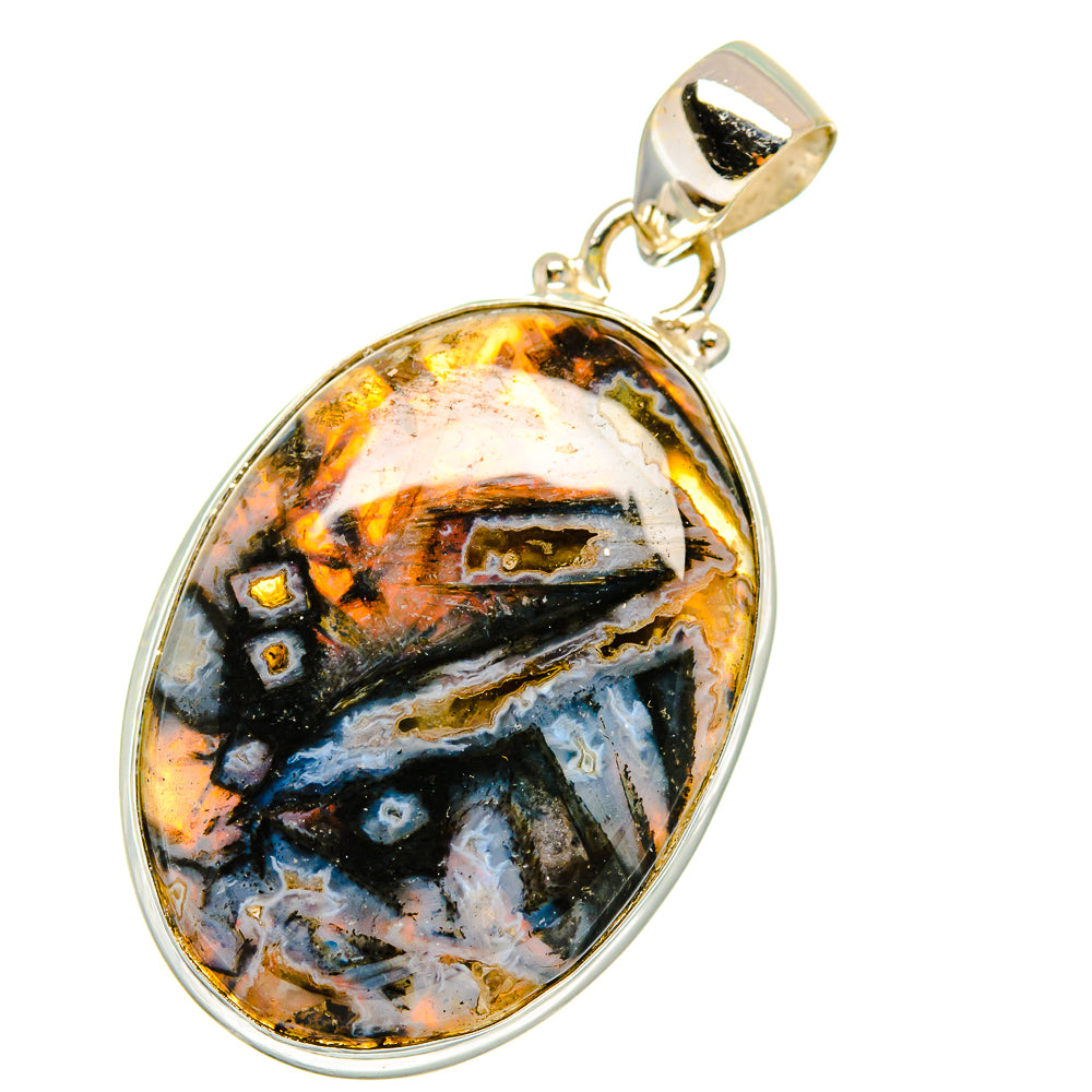 Turkish Tube Agate Pendants handcrafted by Anasilvercos - PD14229