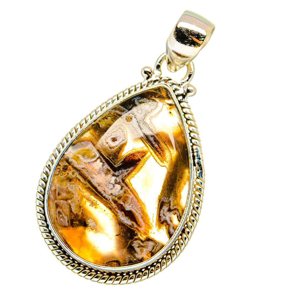 Turkish Tube Agate Pendants handcrafted by Anasilvercos - PD14239