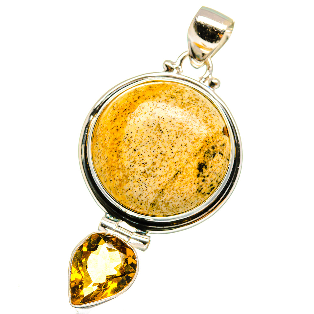 Picture Jasper, Mandarin Citrine Pendants handcrafted by Anasilvercos - PD14245