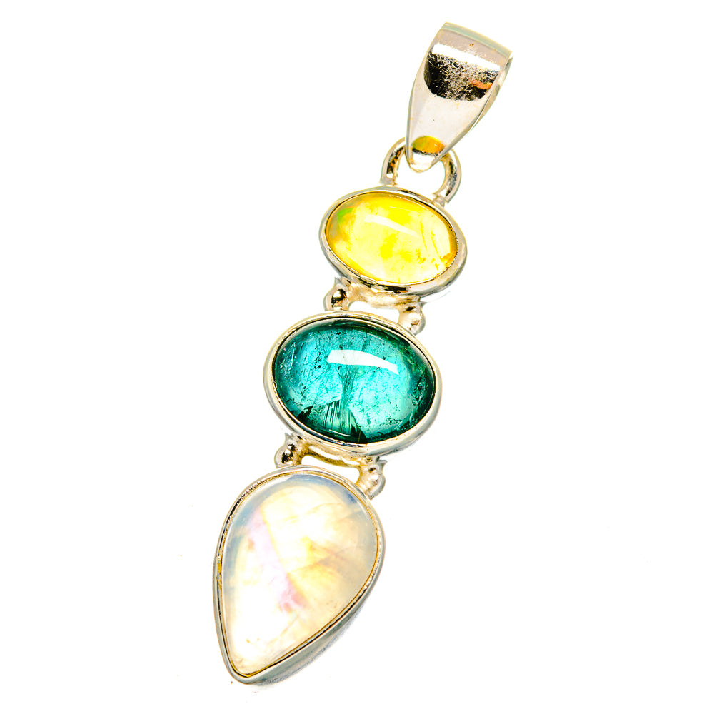 Rainbow Moonstone Pendants handcrafted by Anasilvercos - PD14273