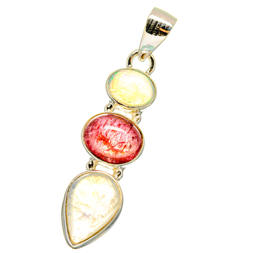 Rainbow Moonstone Pendants handcrafted by Anasilvercos - PD14282