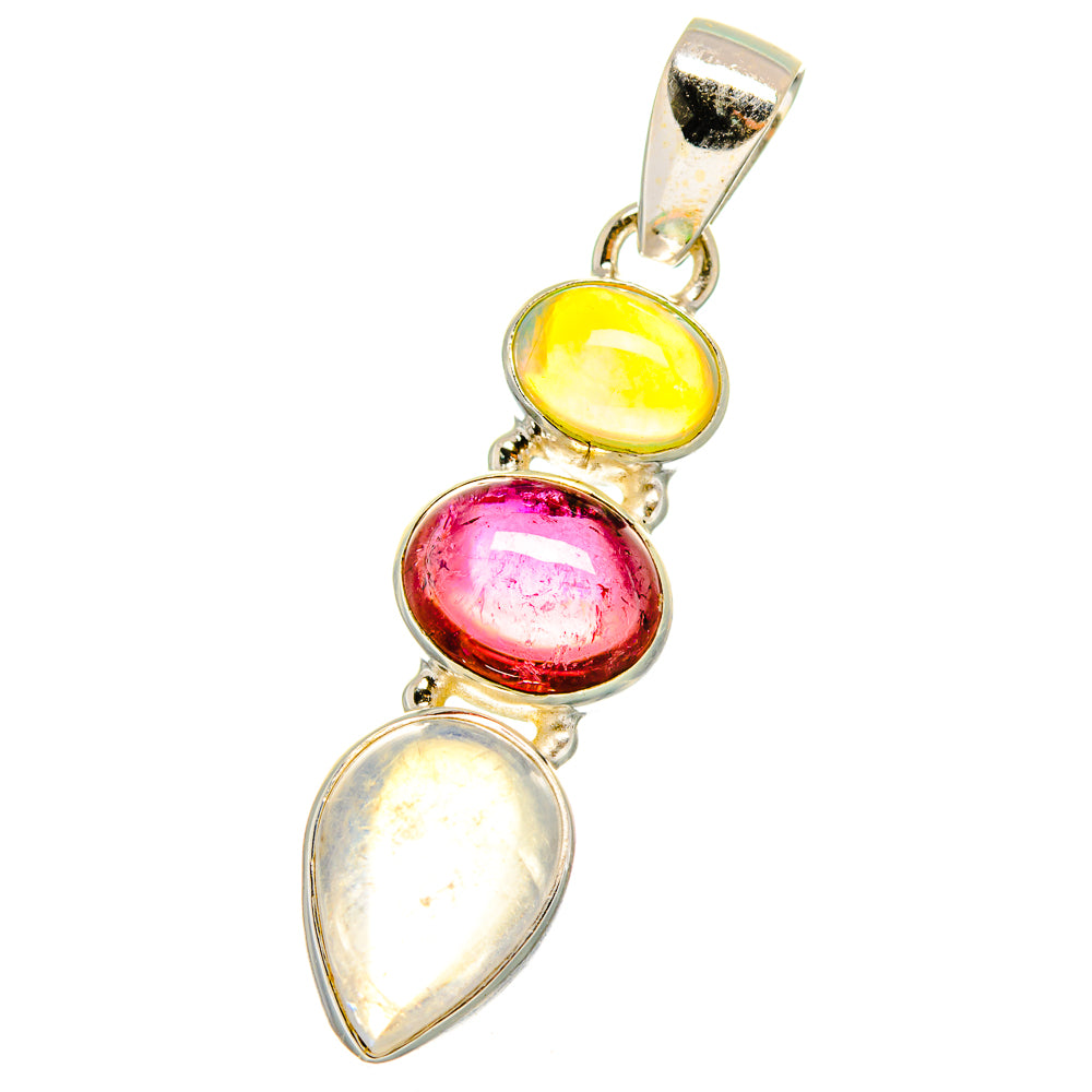 Rainbow Moonstone Pendants handcrafted by Anasilvercos - PD14285