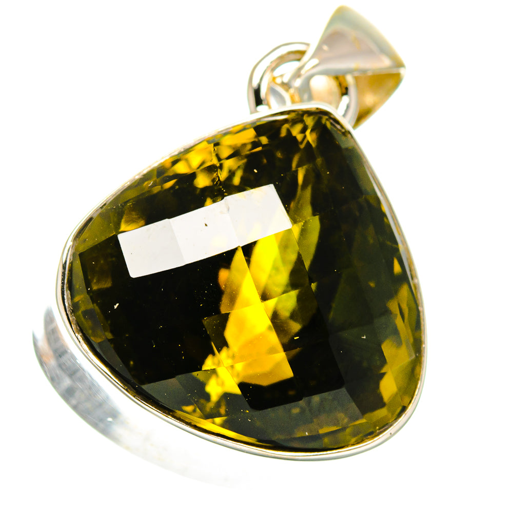 Olive Quartz Pendants handcrafted by Anasilvercos - PD14306